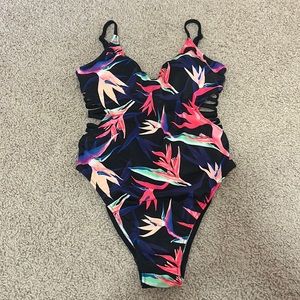 PINK Black One-Piece Swimsuit